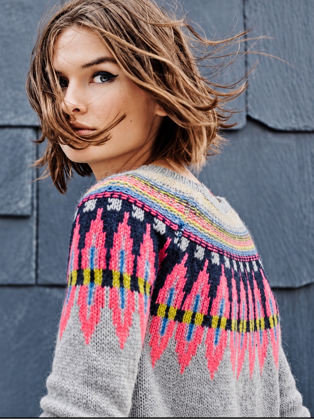 Boden Gray Fair Isle Wool Alpaca Crewneck Sweater - Picture 2 of 9